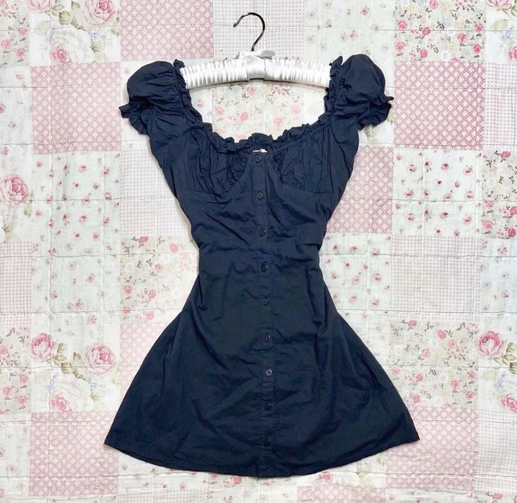 Dark blue waisted A-line mini skirt homecoming dress R2782