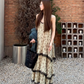 Fairy floral sling cake skirt retro college style v-neck tea break French niche design dress R1733