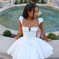 White suspender deep V sexy tube top A-line figure showing princess dress homecoming dress R2442