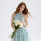 Floral dress halter neck suspender skirt short skirt vacation wear skirt women summer R3453