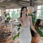 French polka dot irregular shoulder dress summer new temperament short skirt R4221