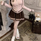 Sweet long-sleeved hooded sports sweatshirt 2025 large size high waist puffy skirt suit R1268