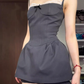 Sweet and spicy lace suspender dress 2025 pure desire style waist a-line short skirt R1178