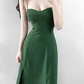 2025 Summer New Retro Temperament Sexy Green Holiday Seaside Suspender Dress R0952