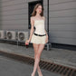 Apricot strapless tube top with slim waist and A-line pleated skirt for homecoming dress R3941