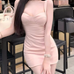 2025 Pure Color Sling Dress with a Sense of Gold, Slimming Waist and Hip Short Skirt R1249