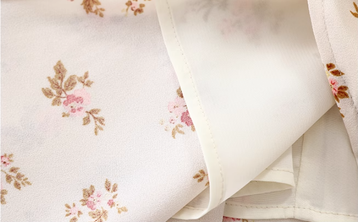 French holiday style small flying sleeves 2025 new dress with floral print R2603