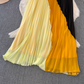 New 2025 large size short-sleeved mid-length dress loose and slim contrast color fresh temperament dress R0391