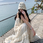 Atmosphere outfit suit holiday beautiful small sling hollow vest skirt a complete set R1746