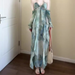 Irregular smudged halter neck dress gentle temperament beautiful beach dress R0737