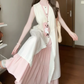Simple and generous dress minimalist sleeveless vest temperament suit skirt R0758