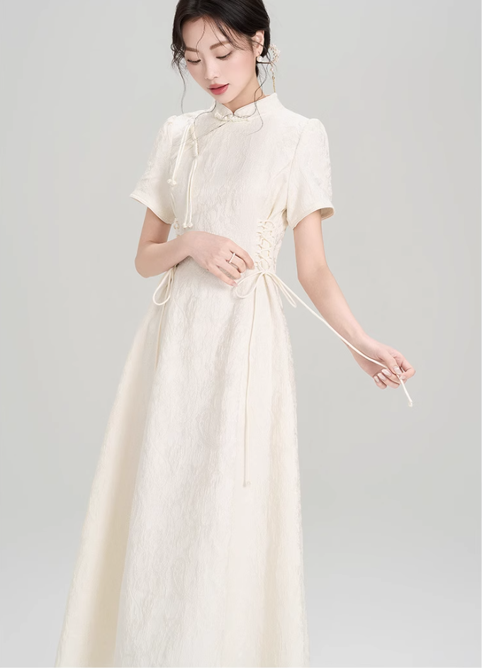 New Chinese style retro waist dress improved cheongsam engagement dress R2366