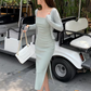 French sexy dress 2025 slim temperament medium and long inner wear high-end skirt R1466
