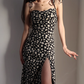 European and American slim fit slit dress retro long dress suspender dress R2859