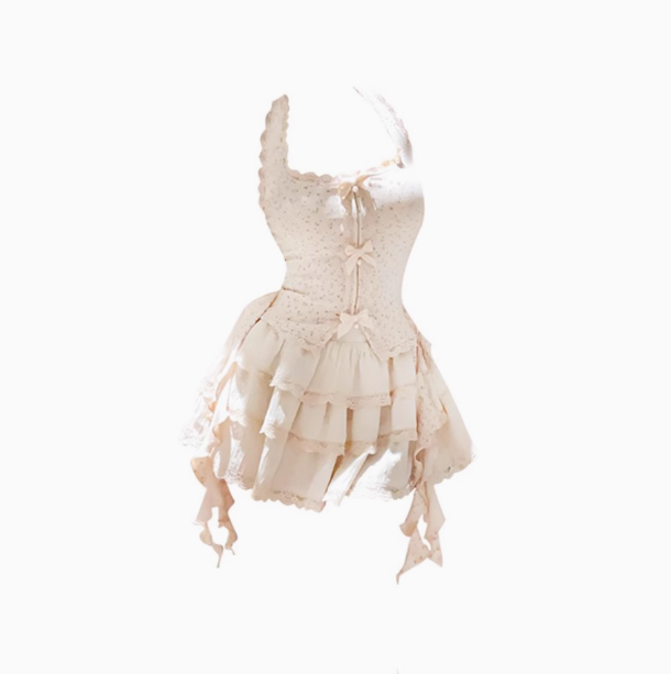 Pure desire style halter neck short top 2025 sweet and spicy style a-line skirt suit R1241