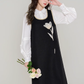 French retro suspender dress new style age-reducing beautiful suit skirt two-piece suit R2361