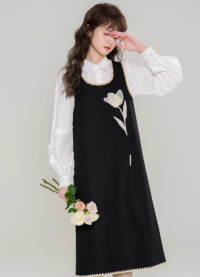 French retro suspender dress new style age-reducing beautiful suit skirt two-piece suit R2361