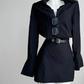 Shirt dress long sleeves new style waist black shirt dress R2103