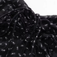 2025 Summer New Black Retro Floral A-line Waist Short Suspender Dress R0977