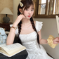 White square collar small flying sleeve waist dress women's summer French temperament A-line skirt R4746