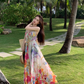 Beautiful little skirt for vacation, high-end floral suspender dress, fairy temperament long skirt 2025 R0480