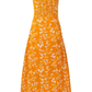 2025 Summer New Yellow Floral Sexy V-neck Mid-length Holiday Suspender Dress R0964