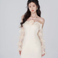Tea break French dress women's summer white halter neck short skirt new style chic niche skirt R4463