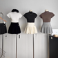 Hot girl pure desire style pleated skirt high waist slim sexy short skirt R2001
