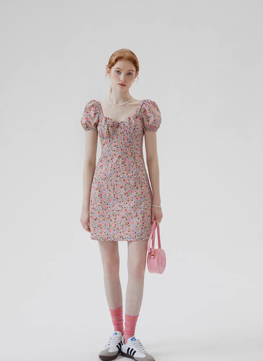 French dress short floral dress summer 2025 new R2801