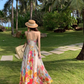 Beautiful little skirt for vacation, high-end floral suspender dress, fairy temperament long skirt 2025 R0480