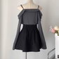 Gray suspender shirt and skirt pure desire style sweet and spicy two-piece suit R2084