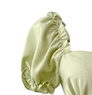 Green square neck short-sleeved dress high-end French pleated waist ruffle skirt R0084