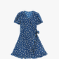 French V-neck lace-up printed dress for women 2025 summer short-sleeved dress R3343