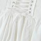 2025 Summer New White Fishbone Ballet Hottie Short A-line Suspender Dress R0974