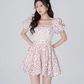 High waist floral dress for women summer waist slimming lace skirt new style petite short skirt R4455