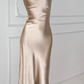 Acetate mermaid satin suspender dress slim fit high-end long dress R2186