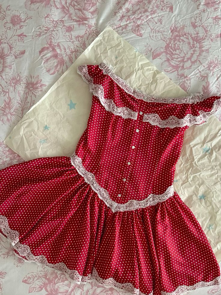 Red polka dot retro style waist slim short skirt homecoming dress R2680