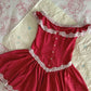 Red polka dot retro style waist slim short skirt homecoming dress R2680