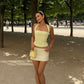Yellow hip-hugging tight homecoming dress R2457