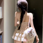 Pure desire style halter neck short top 2025 sweet and spicy style a-line skirt suit R1241