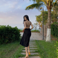Sanya beach dress 2025 sexy backless suspender dress holiday travel long dress R1500