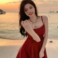 New style women's suspender skirt sweet temperament bow dress R4952