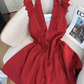 French pure desire lace halter neck dress female new style waist slimming backless sexy A-line skirt R4031