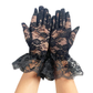 Children's elastic retro black lace lace mesh gloves white bride hollow thin sunscreen     S6254
