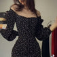 Black one-shoulder slim floral waist dress homecoming dress R2781