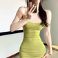 Pure desire style knitted suspender dress 2025 plus size sexy hot girl slim hip skirt R1167