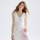 Flower language tipsy floral dress French suspender skirt holiday wear short skirt skirt female summer R3425