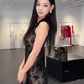 New Chinese hollow sleeveless dress 2025 waist hip slit long skirt R1363
