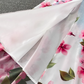 2025 new style ruffled one-shoulder printed two-way long skirt high waist slimming super fairy big swing dress R0352