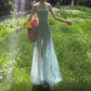 Suspender dress beautiful floral waist temperament long skirt R0676